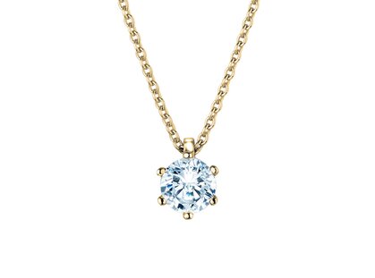 Anhänger Classic Labordiamant in Gelbgold