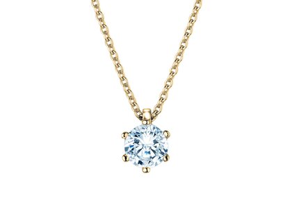 Anhänger Classic Labordiamant in Gelbgold