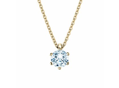 Anhänger Classic Labordiamant in Gelbgold
