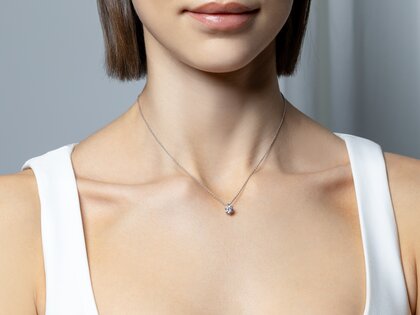 Anhänger Classic Labordiamant in Silber