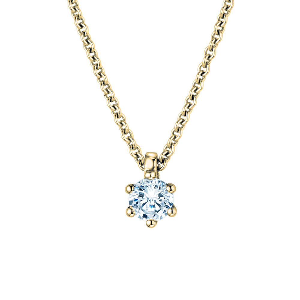 Anhänger Classic in 9K Gelbgold mit Diamant 0,15ct G/SI