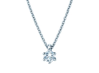 Anhänger Classic in 9K Weißgold mit Diamant 0,15ct G/SI