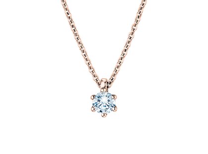 Anhänger Classic in 14K Roségold mit Diamant 0,20ct GSI G/SI