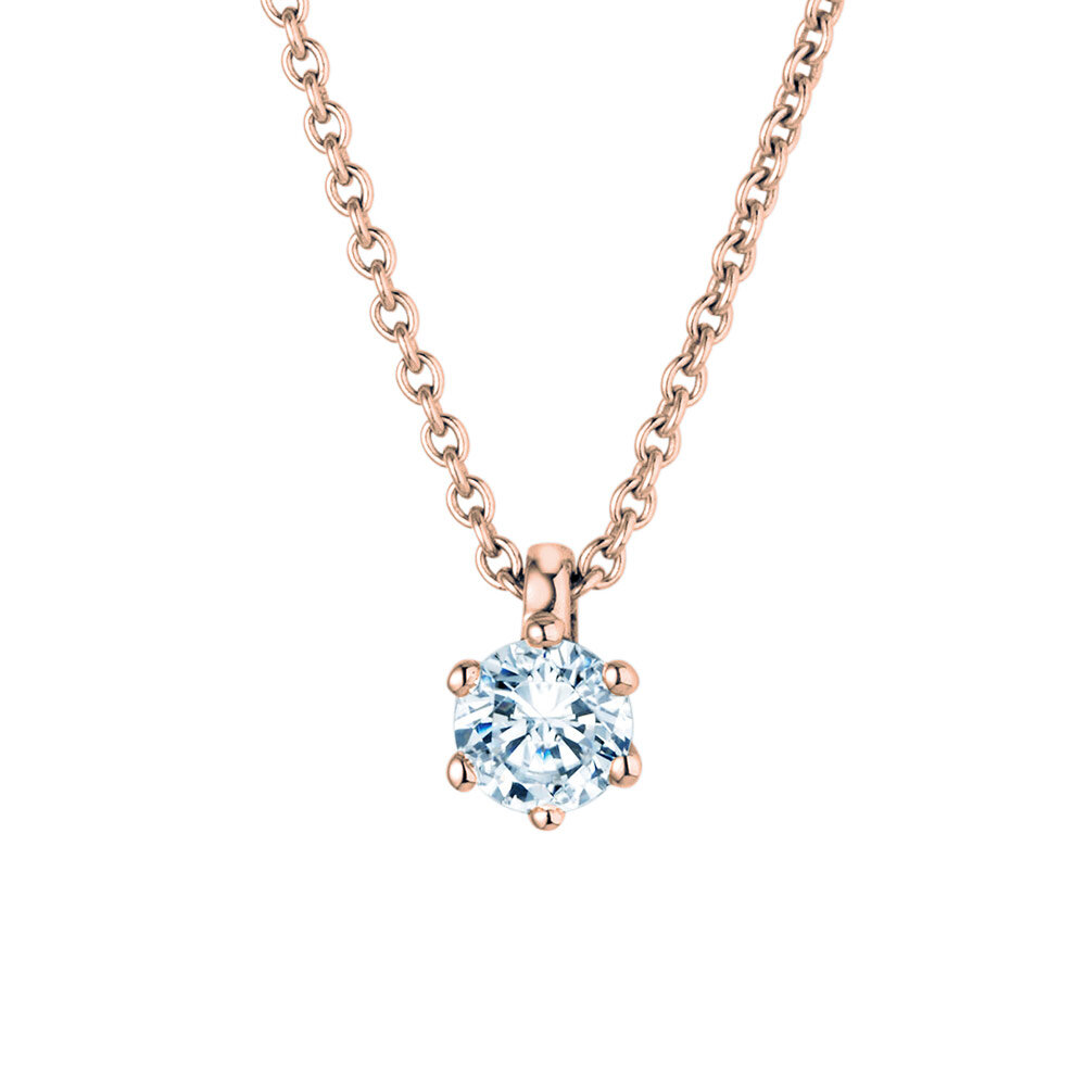 Anhänger Classic in 18K Roségold mit Diamant 0,40ct GSI G/SI