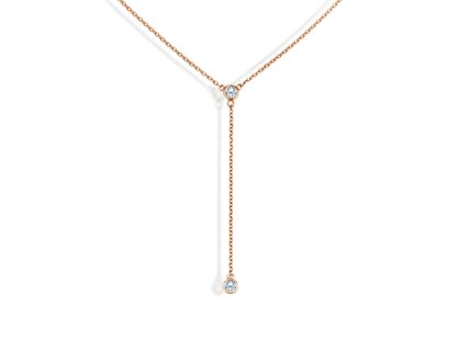 Halskette Leon Y in 14K Roségold mit Diamanten 0,40ct G/SI