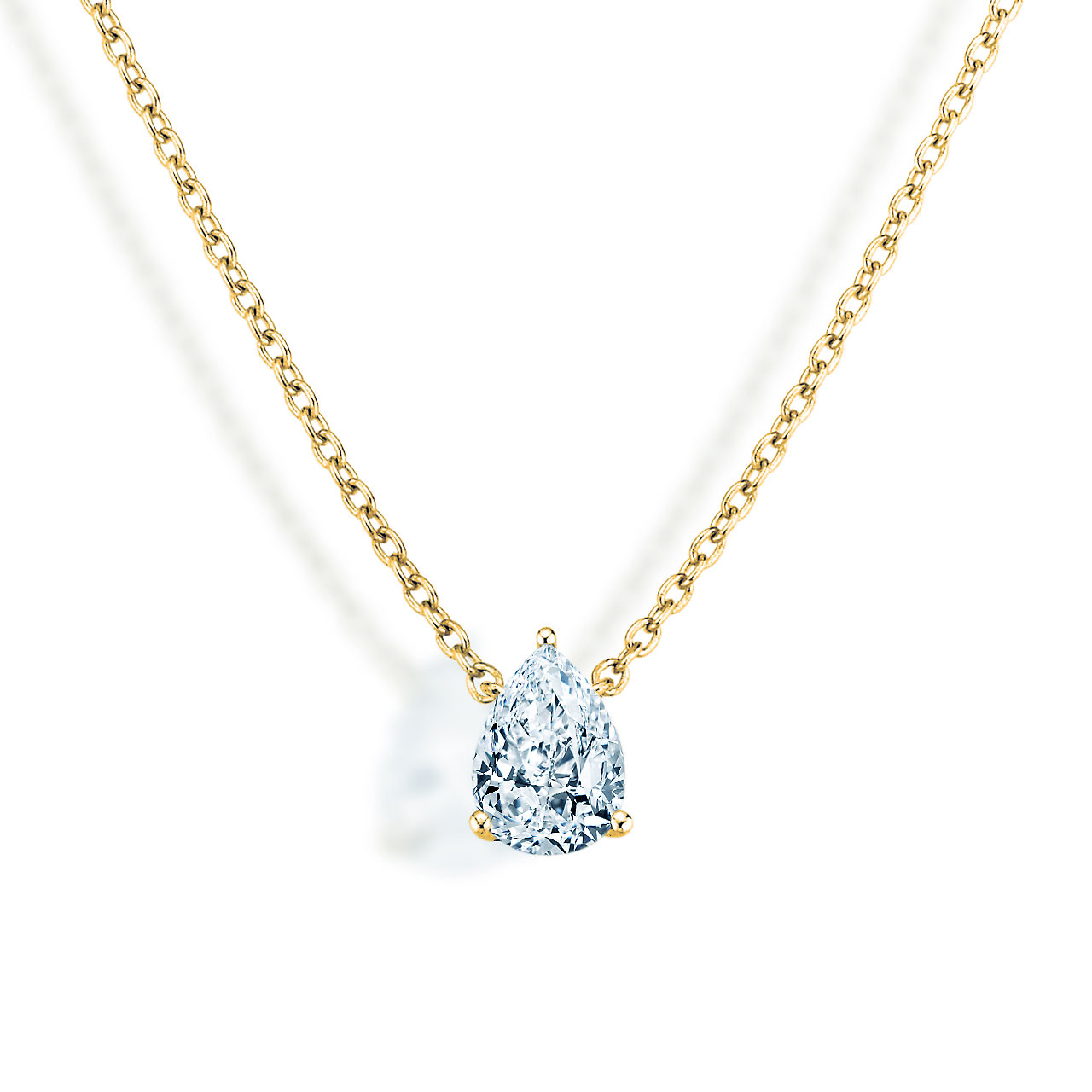 Anhänger Diamond Drop Labordiamant in Gelbgold