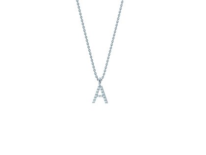 Buchstaben-Anhänger Diamond Letter Petite in Weißgold