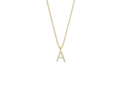 Buchstaben-Anhänger Diamond Letter Petite in Gelbgold