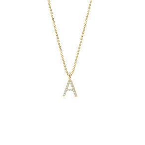 Buchstaben-Anhänger Diamond Letter Petite in Gelbgold