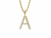 Buchstaben-Anhänger Diamond Letter Petite in Gelbgold