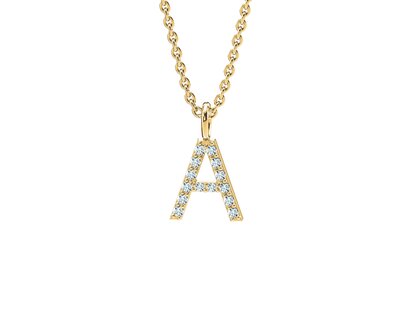 Buchstaben-Anhänger Diamond Letter Petite in Gelbgold