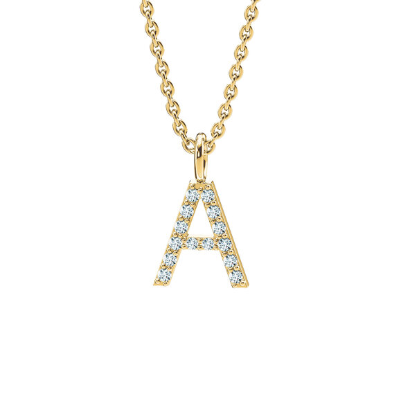 Buchstaben-Anhänger Diamond Letter Petite in Gelbgold