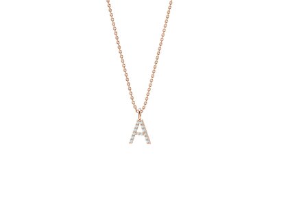 Buchstaben-Anhänger Diamond Letter Petite in Roségold