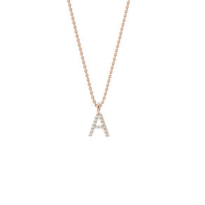 Buchstaben-Anhänger Diamond Letter Petite in Roségold
