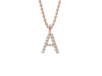 Buchstaben-Anhänger Diamond Letter Petite in Roségold