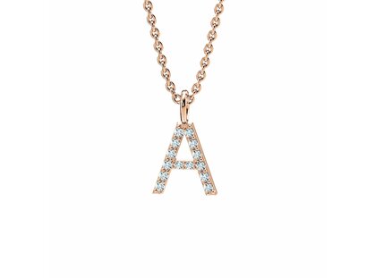 Buchstaben-Anhänger Diamond Letter Petite in Roségold