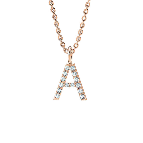 Buchstaben-Anhänger Diamond Letter Petite in Roségold