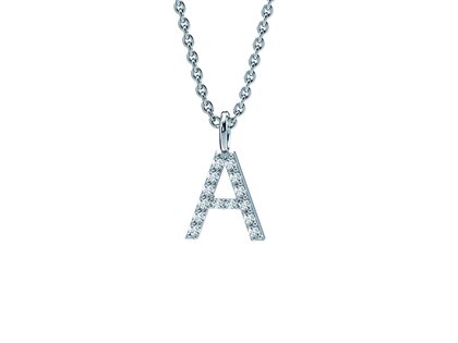Buchstaben-Anhänger Diamond Letter Petite in Weißgold