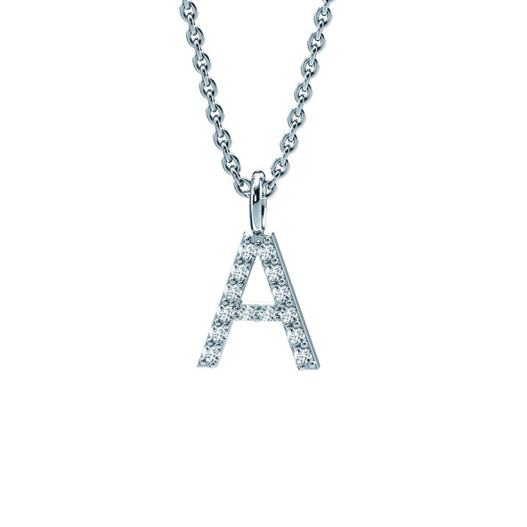 Buchstaben-Anhänger Diamond Letter Petite in Weißgold