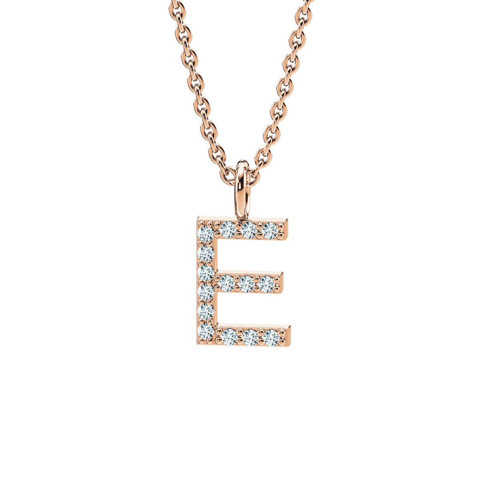 Buchstaben-Anhänger Diamond Letter Petite in 14K Roségold