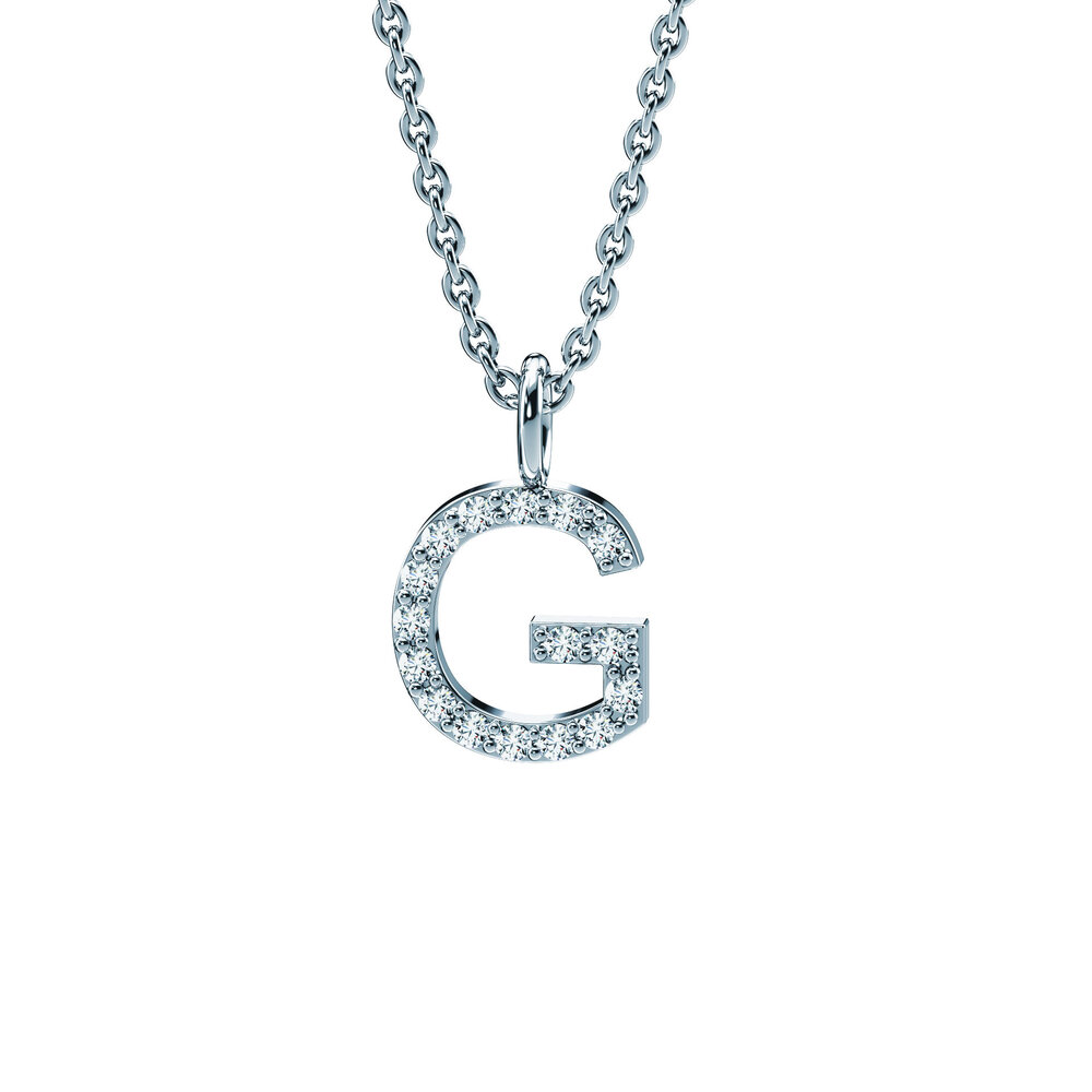 Buchstaben-Anhänger Diamond Letter Petite G in Platin 950/-