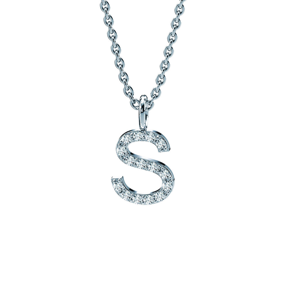 Buchstaben-Anhänger Diamond Letter Petite in Platin 950/-