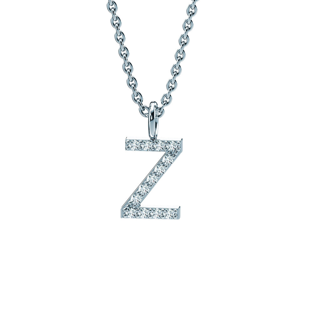 Buchstaben Anhänger Diamond Letter Petite Z in 9K Weißgold poliert
