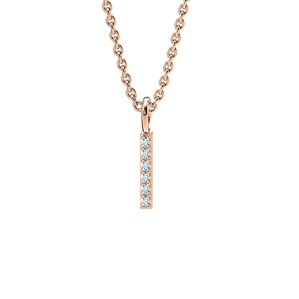 Buchstaben-Anhänger Diamond Letter Petite I in 18K Roségold