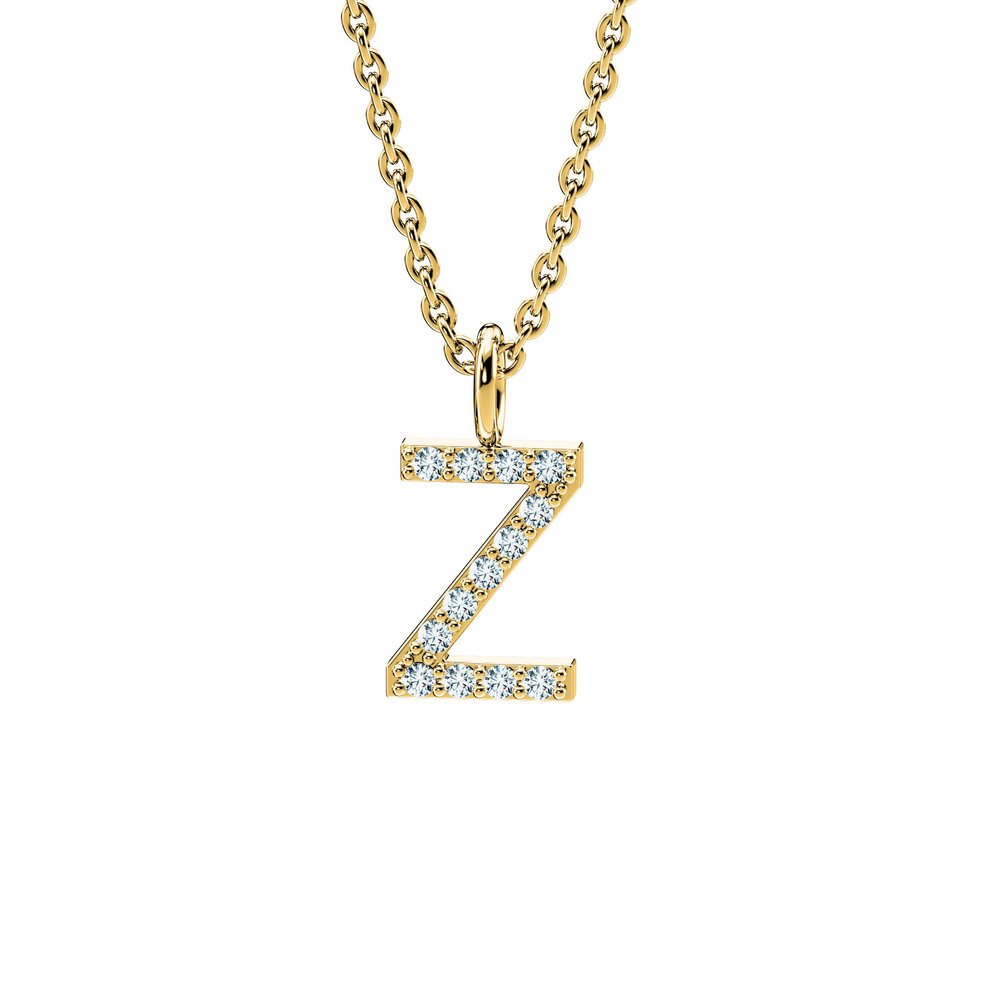 Buchstaben-Anhänger Diamond Letter Petite Z in 14K Gelbgold