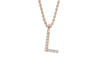 Buchstaben Anhänger Diamond Letter Petite L in 9K Roségold poliert
