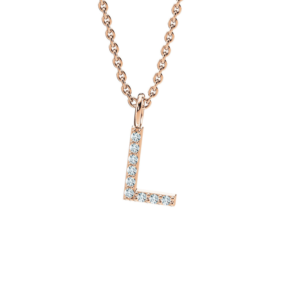 Buchstaben-Anhänger Diamond Letter Petite L in 18K Roségold