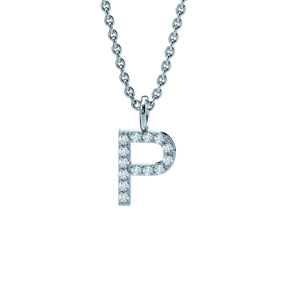 Buchstaben-Anhänger Diamond Letter Petite P in Platin 950/-