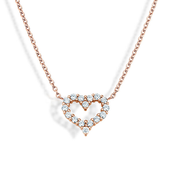 Anhänger Heart Diamonds in Roségold