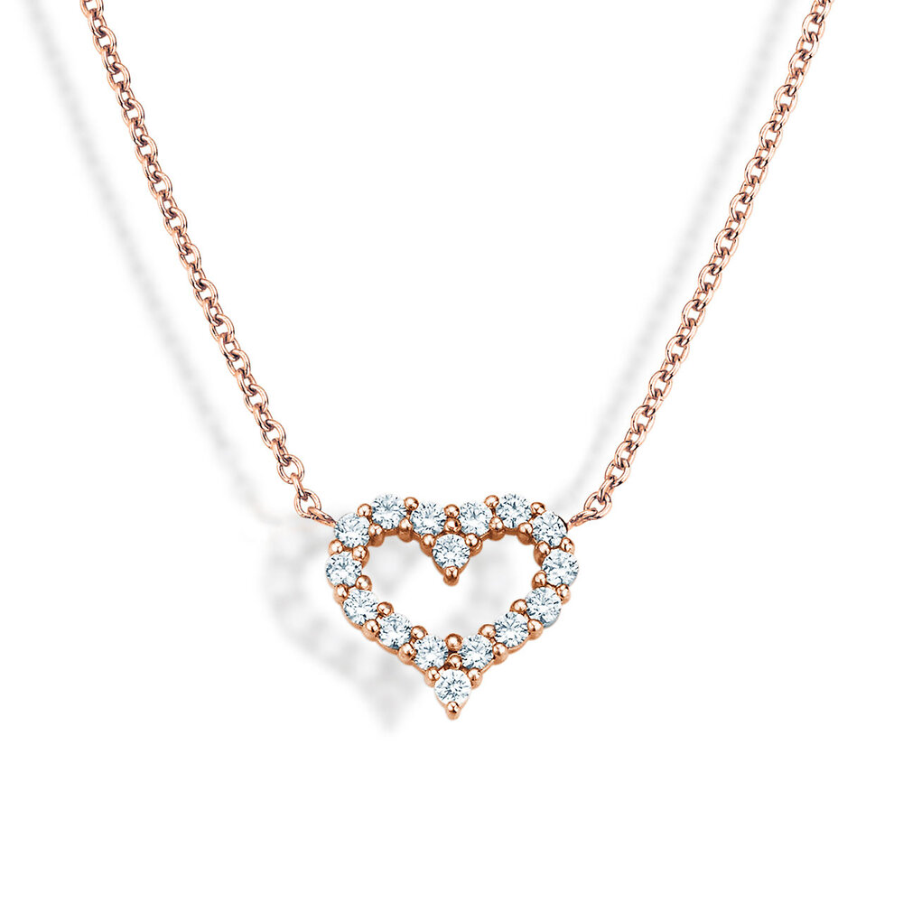 Anhänger Heart Diamonds in 14K Roségold mit Diamanten 0,26ct