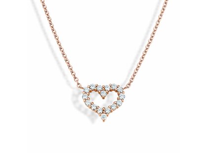 Anhänger Heart Diamonds in Roségold