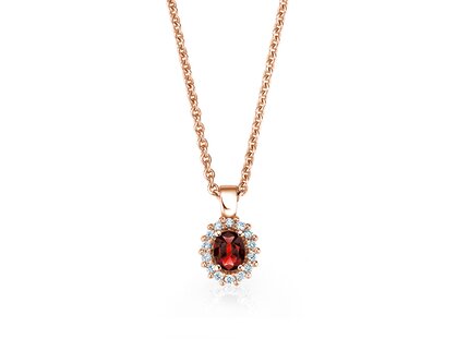 Anhänger Jolie in 9K Roségold mit Rubin 0,25ct und Diamanten 0,07ct