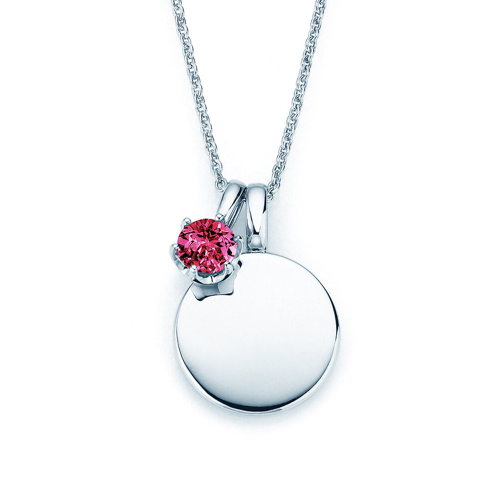 Geburtsstein-Anhänger Lea Januar in 18K Weißgold mit Granat 0,50ct