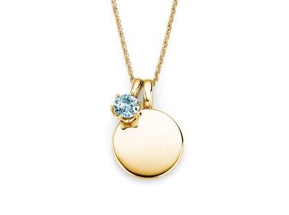 Geburtsstein-Anhänger Lea März in 18K Gelbgold mit Aquamarin 0,50ct