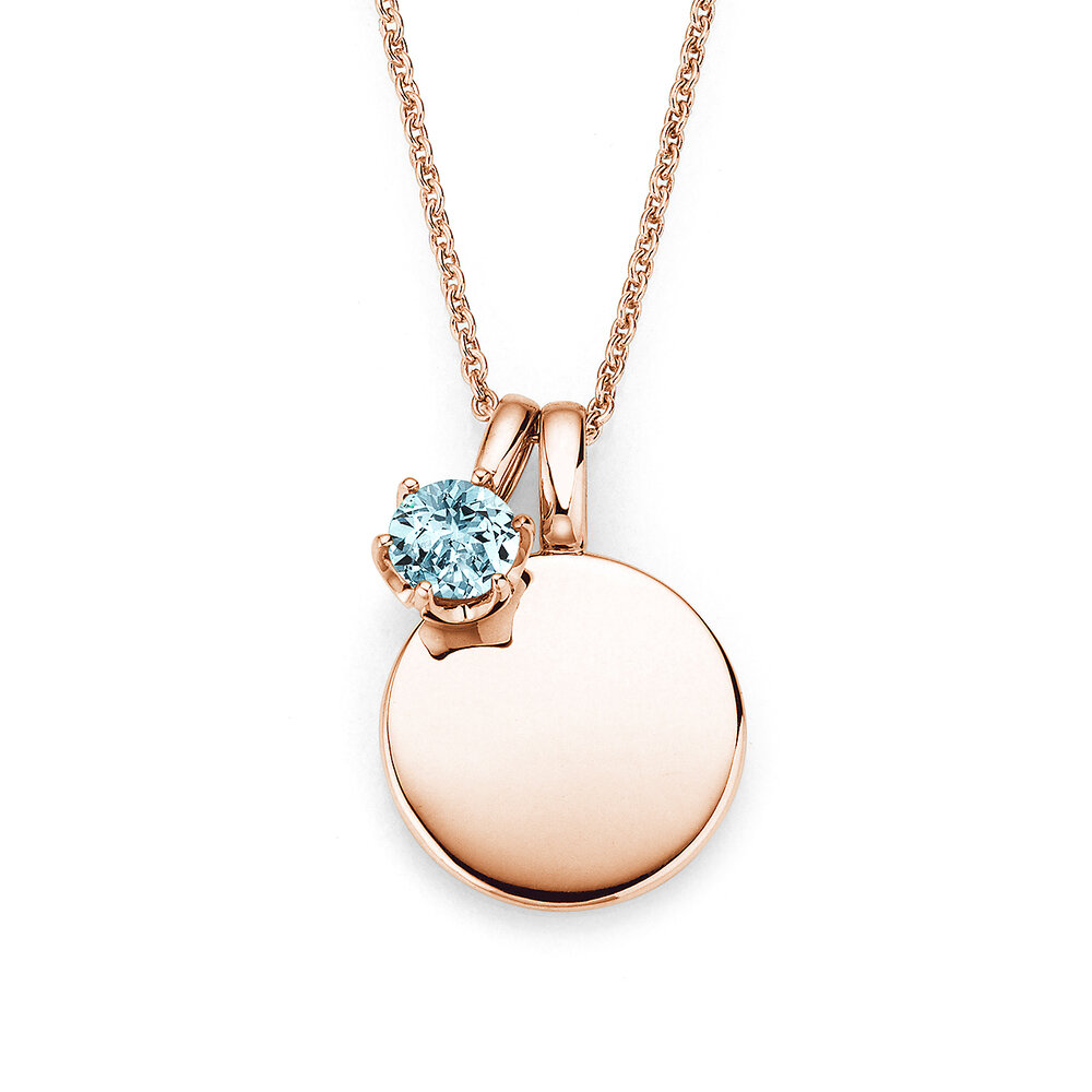 Geburtsstein-Anhänger Lea März in 9K Roségold mit Aquamarin 0,50ct