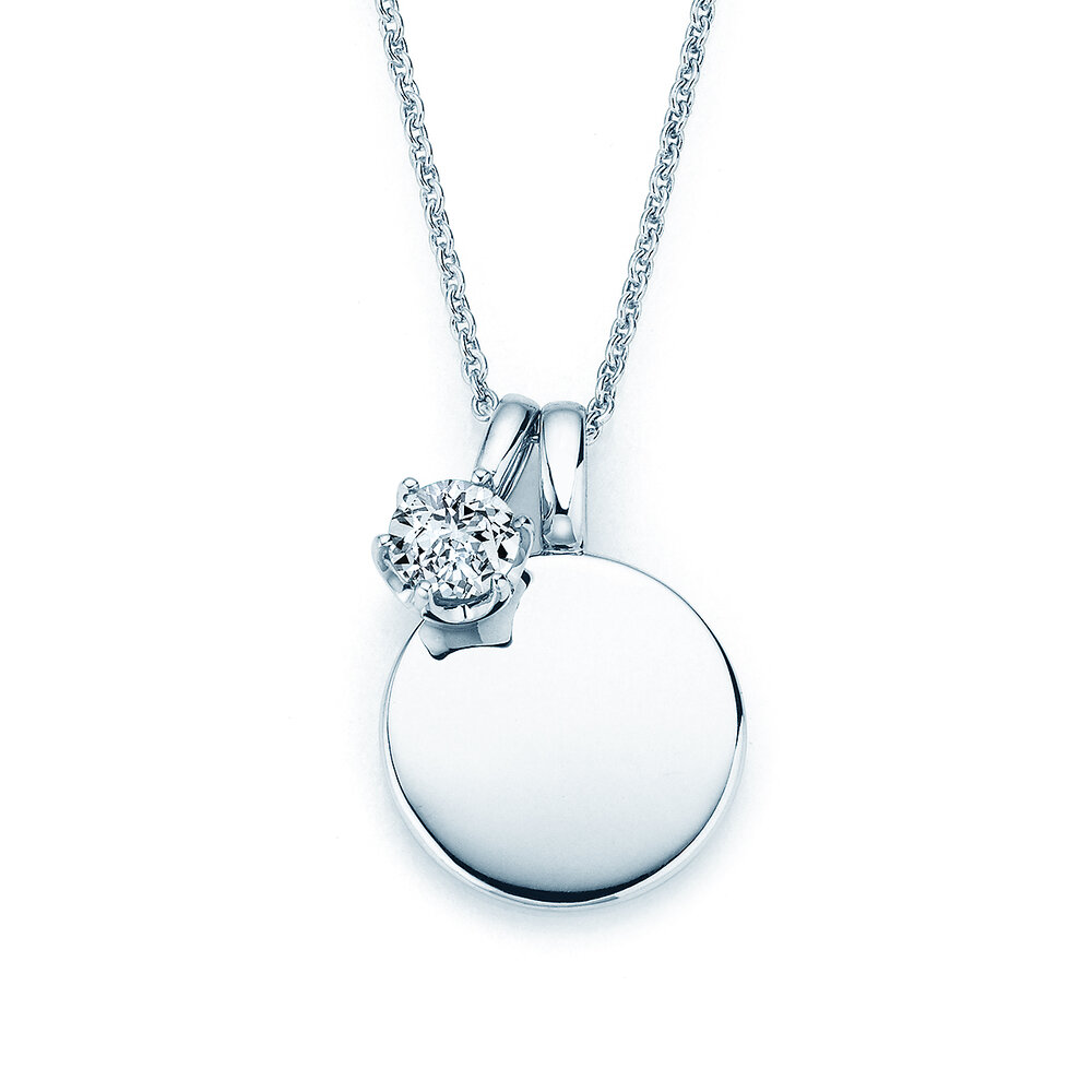 Geburtsstein-Anhänger Lea April in 18K Weißgold mit Diamant 0,50ct