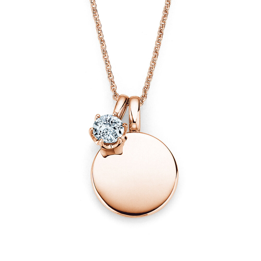 Geburtsstein-Anhänger Lea April in 9K Roségold mit Diamant 0,50ct