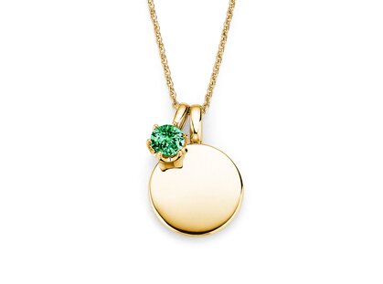 Geburtsstein-Anhänger Lea Mai in 14K Gelbgold mit Smaragd 0,50ct