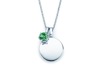 Geburtsstein-Anhänger Lea Mai in 14K Weißgold mit Smaragd 0,50ct