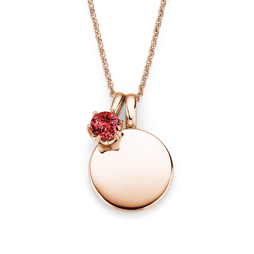 Geburtsstein-Anhänger Lea Juli in 9K Roségold mit Rubin 0,50ct