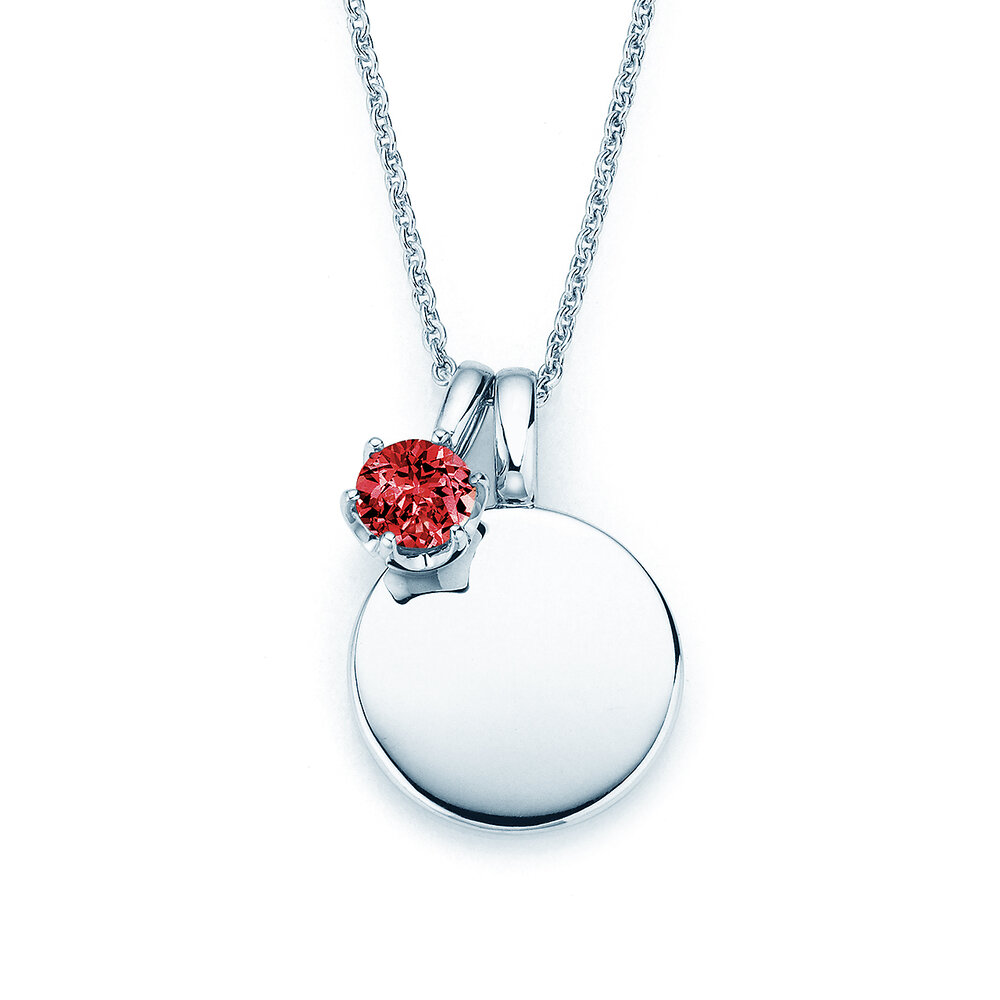 Geburtsstein-Anhänger Lea Juli in Silber 925/- mit Rubin 0,50ct