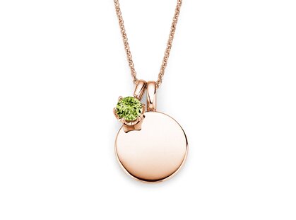 Geburtsstein-Anhänger Lea August in 18K Roségold mit Peridot 0,50ct