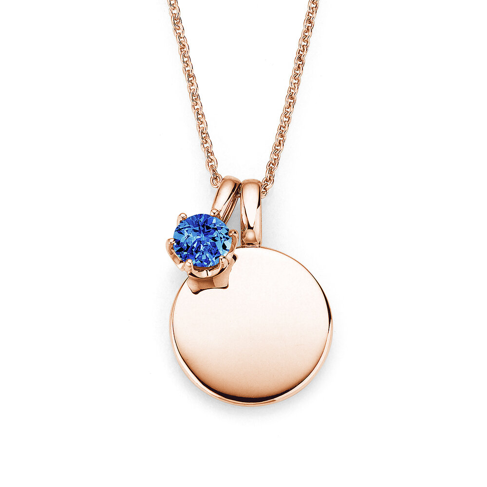 Geburtsstein-Anhänger Lea September in 9K Roségold mit Saphir 0,50ct