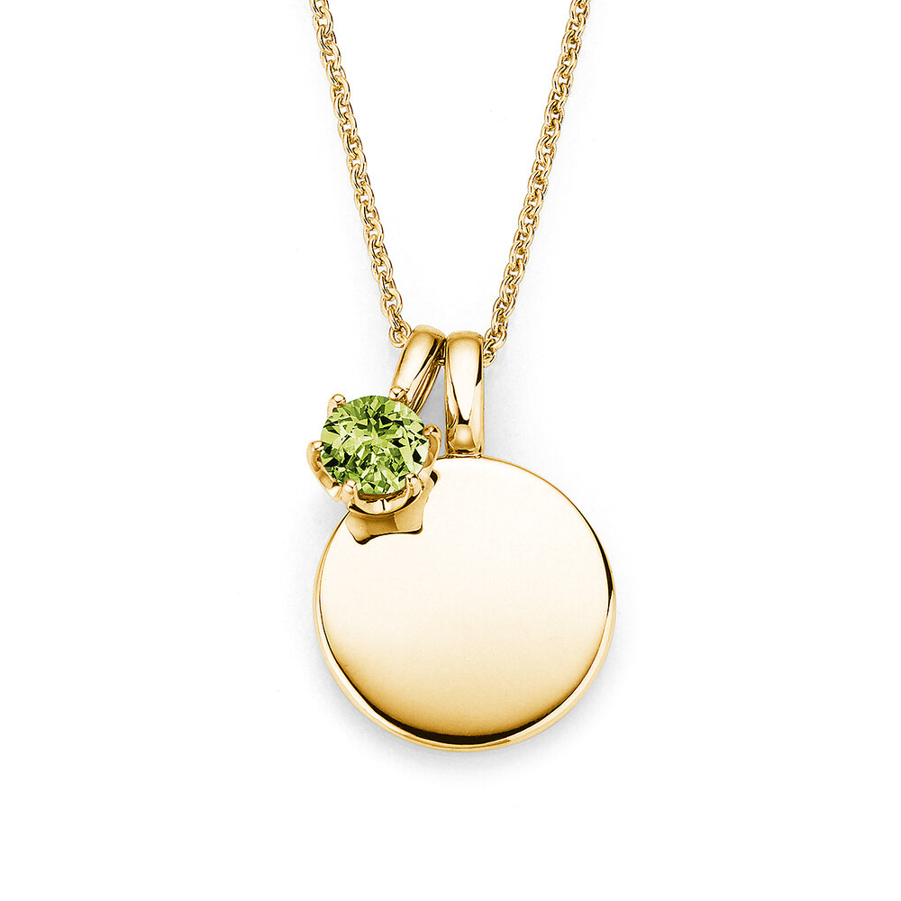 Geburtsstein-Anhänger Lea August in 18K Gelbgold mit Peridot 0,50ct