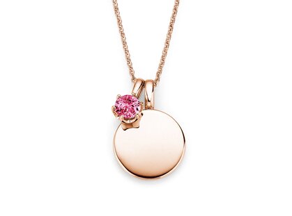 Geburtsstein-Anhänger Lea Oktober in 14K Roségold mit Pinker Turmalin 0,50ct