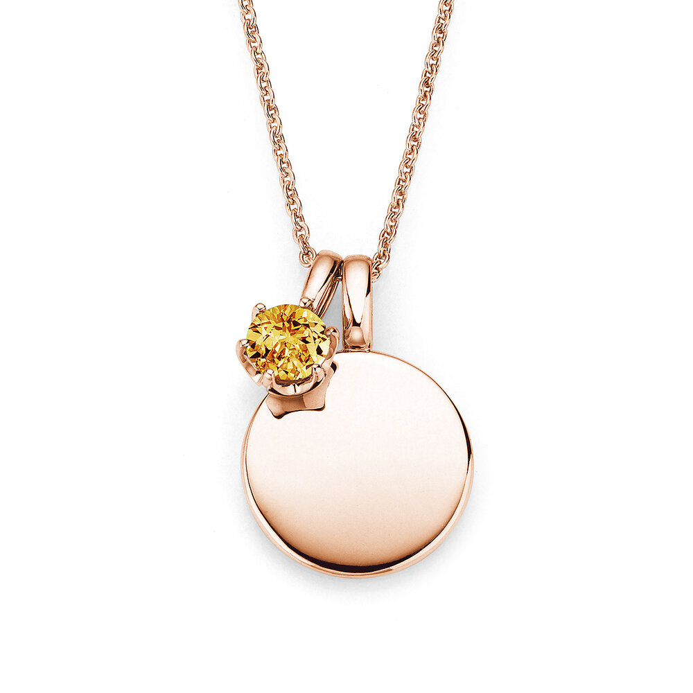 Geburtsstein-Anhänger Lea November in 18K Roségold mit Citrin 0,50ct